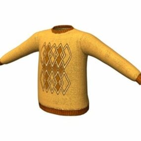 Knitting Pattern Sweater For Men 3d model