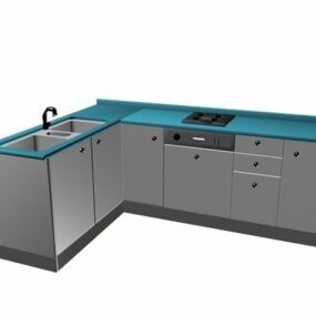 L Kitchen Lower Cabinet Unit 3d model