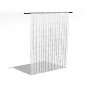Valkoinen Lace Sheer Curtain 3D-malli