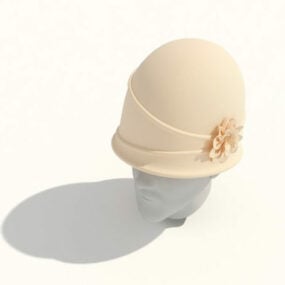 Lady Fashion Bowler Hat 3d model