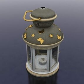 Modelo 3d de castiçal de lanterna antiga