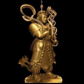 Gold Statue Buddha Figure 3d model