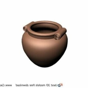 Garden Terracotta Water Pot 3d model