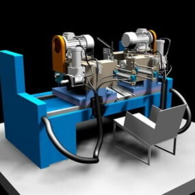 Industrial Lathe Machine 3d model
