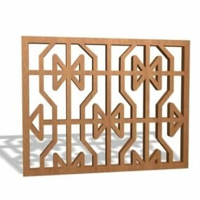 Lattice Design Wood Window Grill Inserts 3d model
