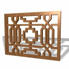 Lattice Wood Work Panels 3D-malli