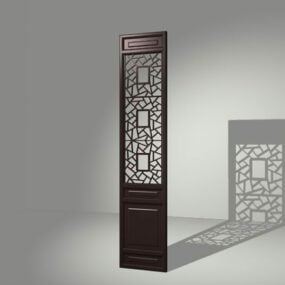 Latticework Frame Room Divider Wood Panel 3d model