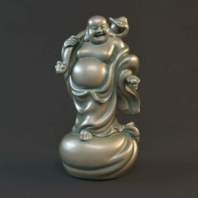 3д модель древней статуи смеющегося Будды