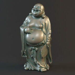 Laughing Fat Buddha Antique Statue 3d model