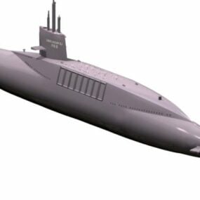 Sous-marin lance-missiles Le Redoutable modèle 3D
