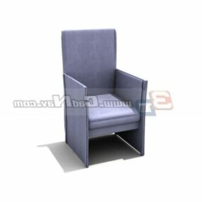 Einfache Esszimmerstühle aus Leder, 3D-Modell