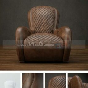 Home Leather Lounge Chair 3d model