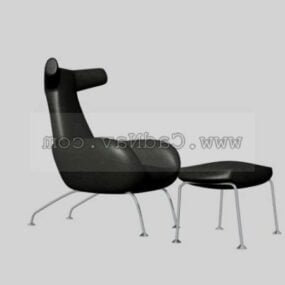 Furniture Lounge Chair Sofa Footrest 3d model