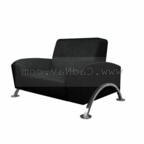 Black Leather Office Sofa 3d model