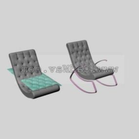 Leather Furniture Chaise Lounge 3d model
