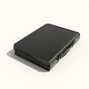 ब्लैक लेदर डॉक्यूमेंट बैग 3डी मॉडल