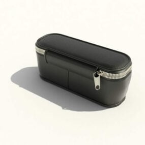 Leather Black Color Handbag Wallet 3d model