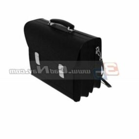 Black Color Leather Portfolio Briefcase 3d model