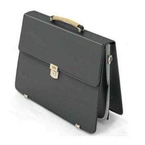Black Leather Briefcase 3d model
