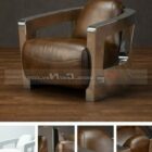 Классический кожаный диван-кресло