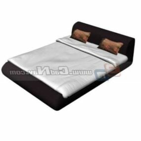 Hotel Leather Soft Bed Design 3d model