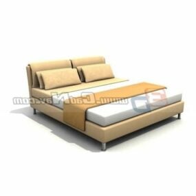 Leather Upholstered Bed Furniture 3d model