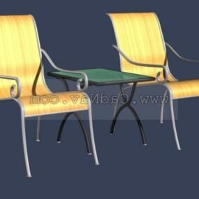 गार्डन अवकाश कुर्सियाँ और टेबल 3डी मॉडल