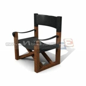 כיסא פנאי ביתי מעץ דגם תלת מימד