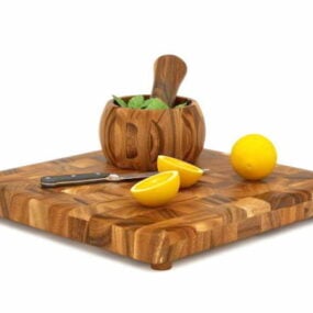 Tabla de cortar de madera Limón modelo 3d