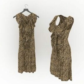 Leopard Print kjole Kvinder Fashion 3d model