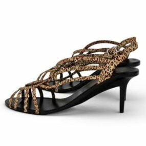 Fashion Leopard Print Sandals 3d model