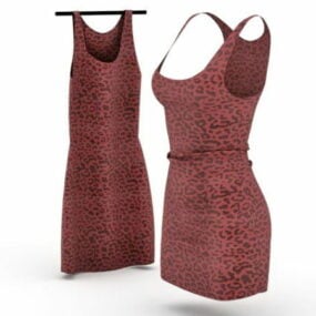 Leopard Slip Mini Dress Fashion 3d model