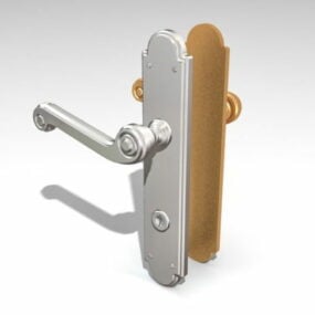 Tuas Pemegang Pintu Rumah Dengan Kunci model 3d