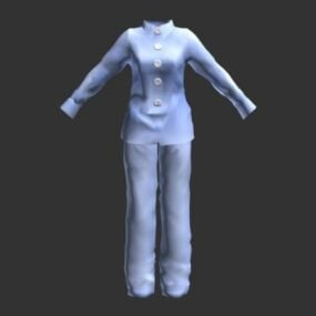 浅蓝色睡衣时尚3d模型