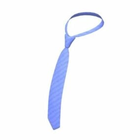 Gravata listrada de cor azul claro Modelo 3d