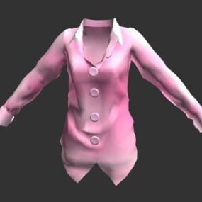 3д модель светло-розовой блузки женской моды