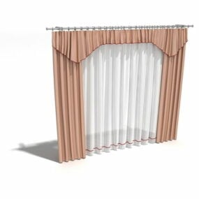Vorhänge und transparenter Vorhang 3D-Modell