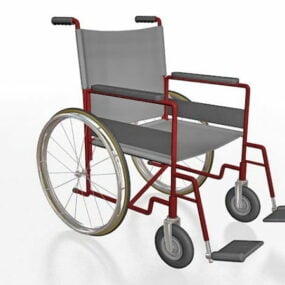 Nemocniční lehký 3D model invalidního vozíku