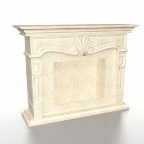 Limestone Home Fireplace 3d model