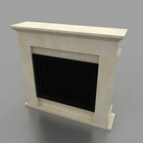 Limestone Material Fireplace Mantel 3d model
