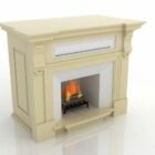 Indoor Limestone Fireplace Design