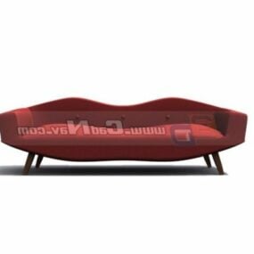 Lip Shape Loveseat Furniture 3d model