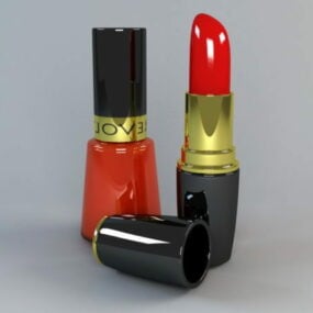 Cosmetic Lipstick And Nail Polish 3d model