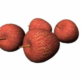 3д модель свежих фруктов личи и личи