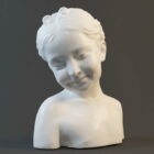 Smiling Little Girl Bust Statue