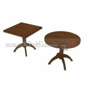 Living Room Wooden Corner Table 3d model