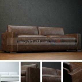 Living Room Leather Loveseat Design 3d model