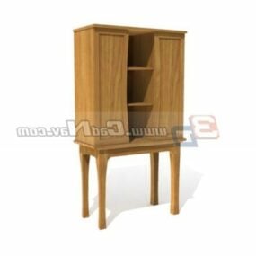 Living Room Antique Wooden Display Cabinet 3d model