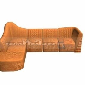Modelo 3D de design de sofá de canto para sala de estar