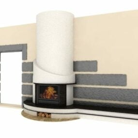 客厅壁炉设计3d模型